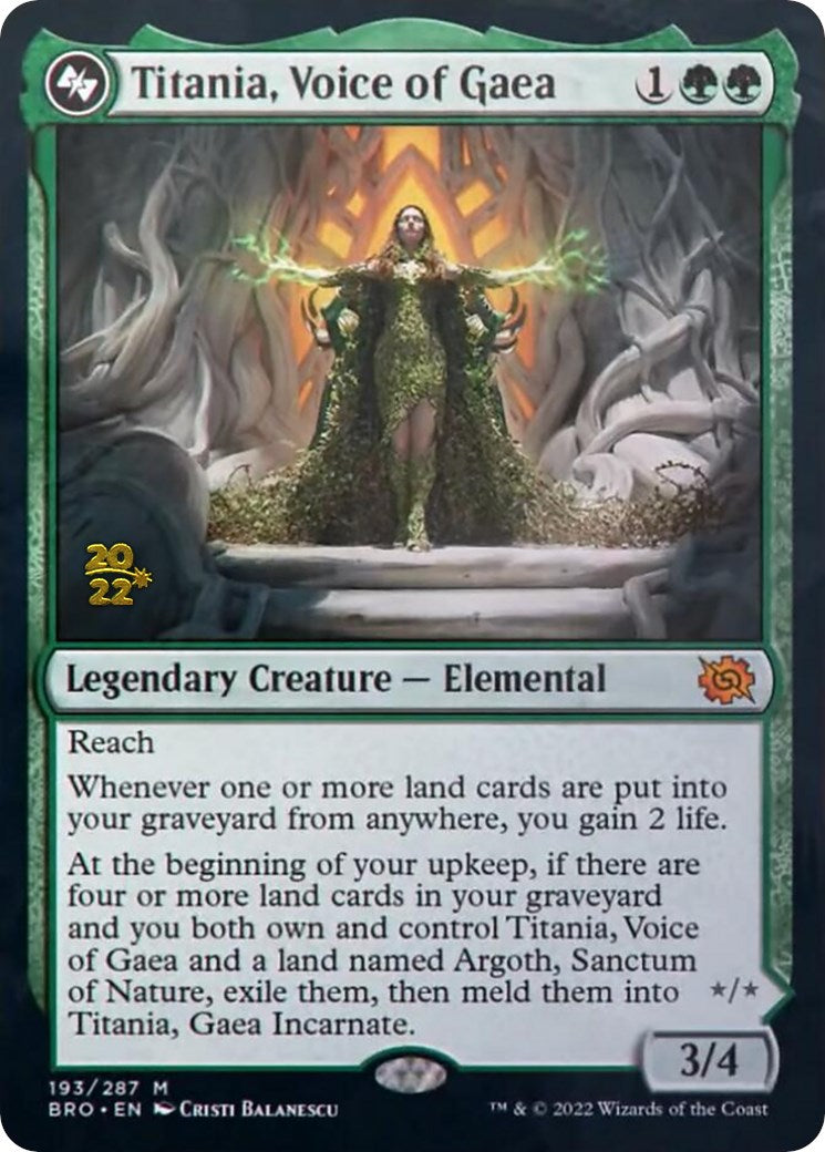 Titania, Voice of Gaea [The Brothers' War Prerelease Promos] | GrognardGamesBatavia