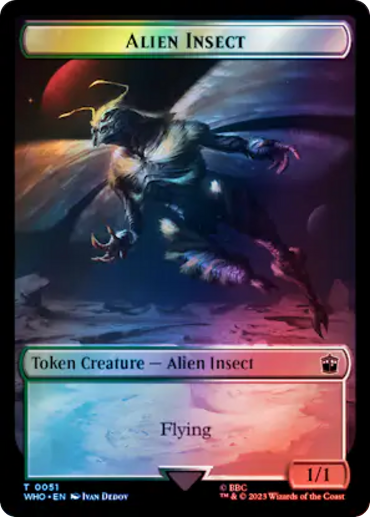 Alien Angel // Alien Insect Double-Sided Token (Surge Foil) [Doctor Who Tokens] | GrognardGamesBatavia