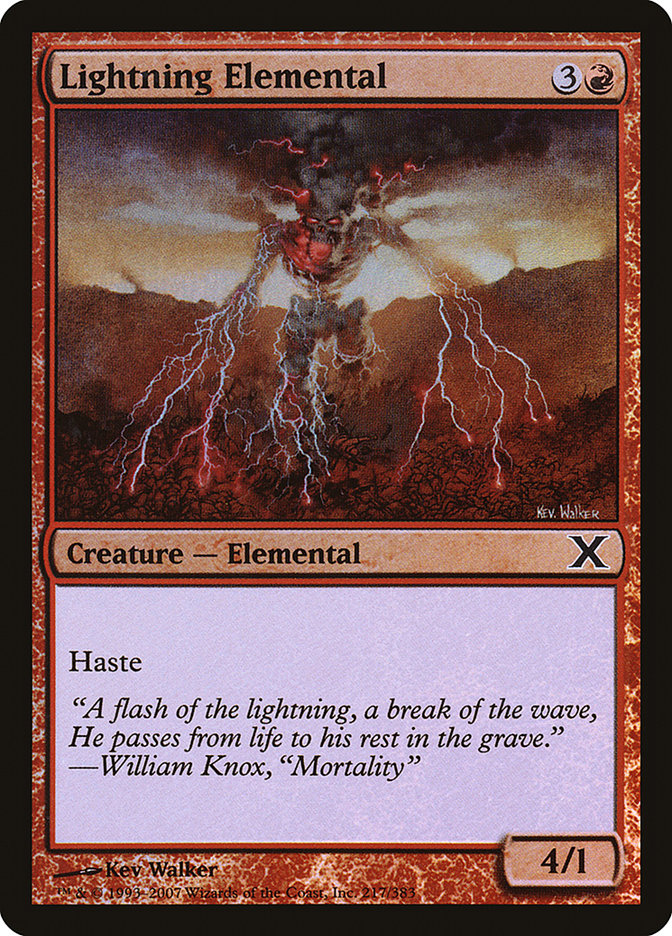 Lightning Elemental (Premium Foil) [Tenth Edition] | GrognardGamesBatavia