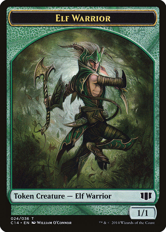 Gargoyle // Elf Warrior Double-Sided Token [Commander 2014 Tokens] | GrognardGamesBatavia