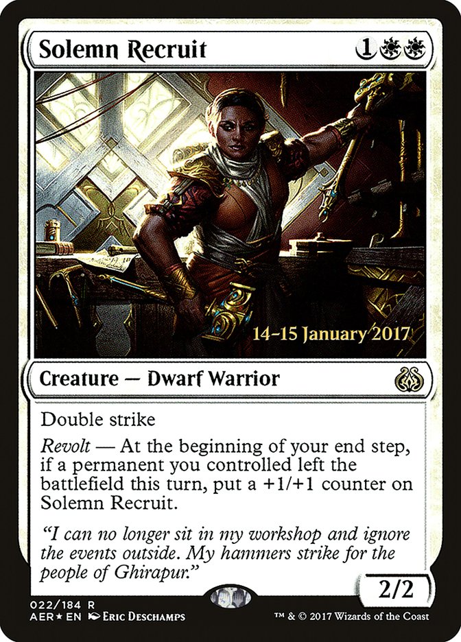 Solemn Recruit [Aether Revolt Prerelease Promos] | GrognardGamesBatavia