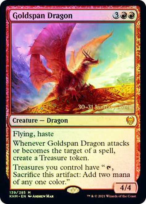 Goldspan Dragon [Kaldheim Prerelease Promos] | GrognardGamesBatavia