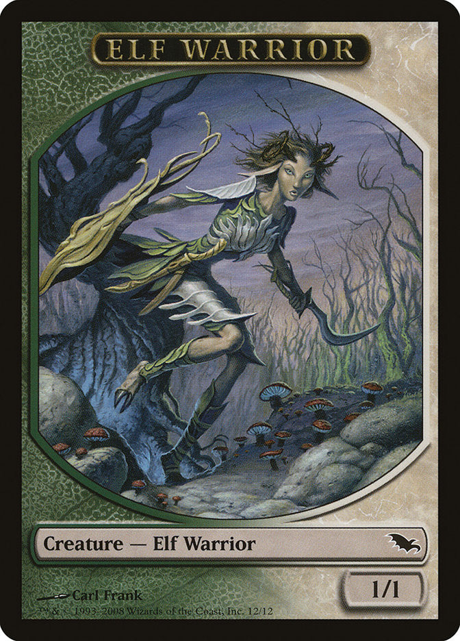 Elf Warrior Token (12/12) [Shadowmoor Tokens] | GrognardGamesBatavia