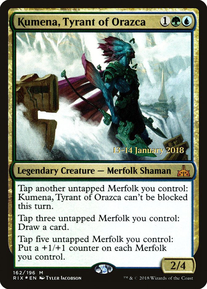 Kumena, Tyrant of Orazca [Rivals of Ixalan Prerelease Promos] | GrognardGamesBatavia