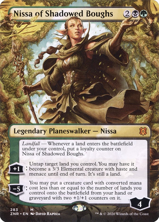 Nissa of Shadowed Boughs (Borderless) [Zendikar Rising] | GrognardGamesBatavia