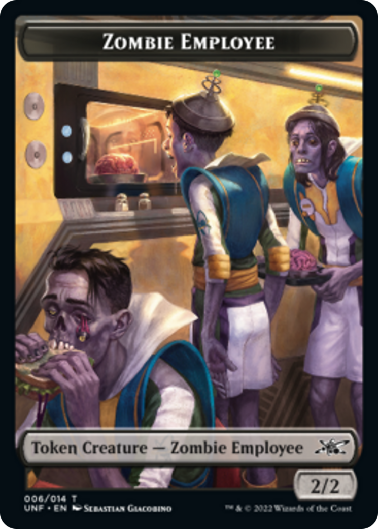 Zombie Employee // Balloon Double-Sided Token [Unfinity Tokens] | GrognardGamesBatavia