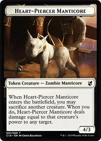 Heart-Piercer Manticore // Dragon Double-Sided Token [Commander 2019 Tokens] | GrognardGamesBatavia