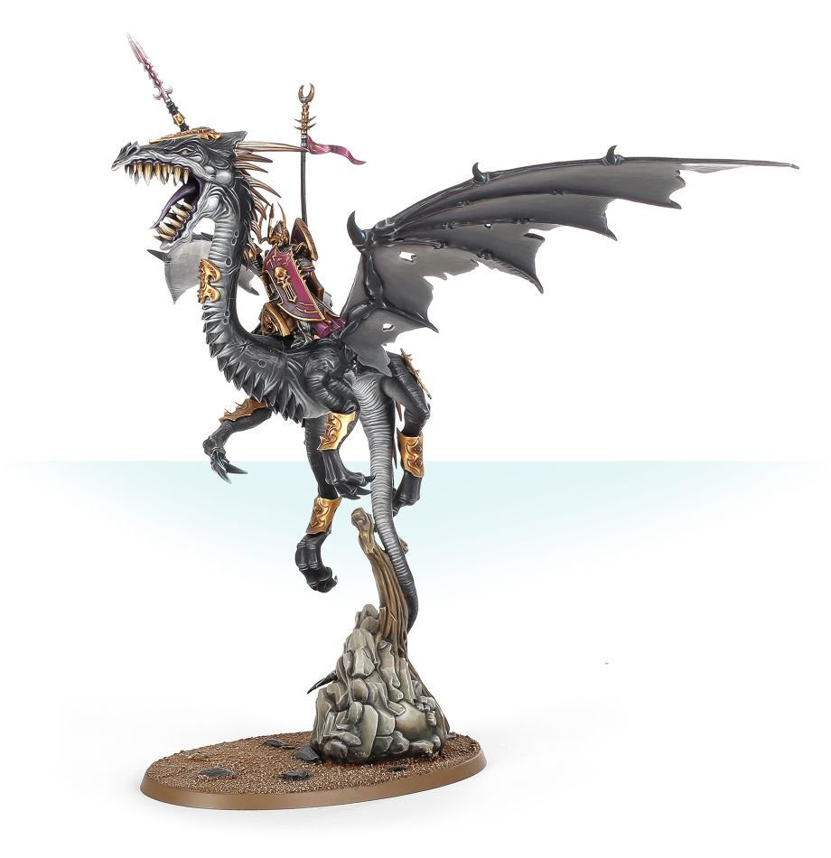 Dark Elf Dreadlord on Black Dragon (web) | GrognardGamesBatavia