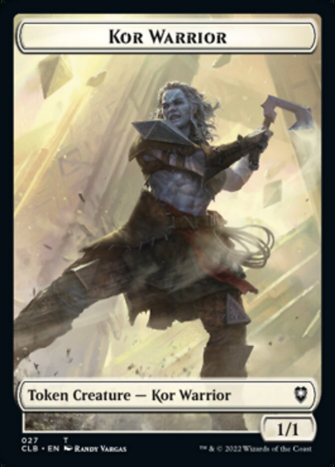 Kor Warrior // Treasure Double-Sided Token [Commander Legends: Battle for Baldur's Gate Tokens] | GrognardGamesBatavia