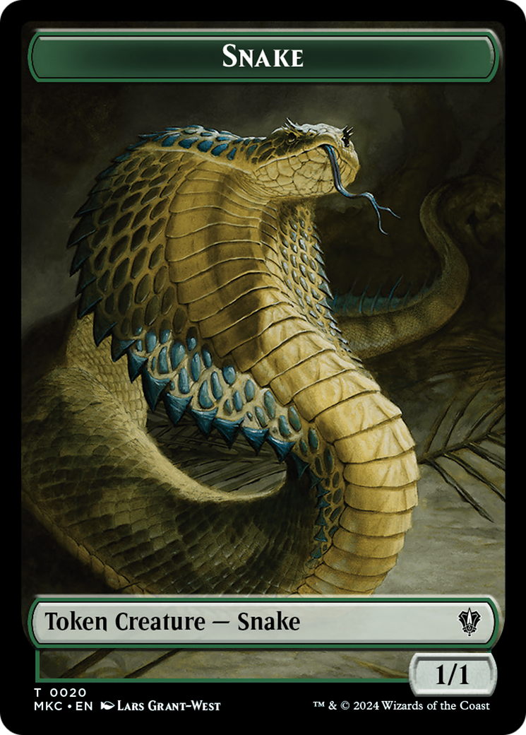 Snake // Morph Double-Sided Token [Murders at Karlov Manor Commander Tokens] | GrognardGamesBatavia