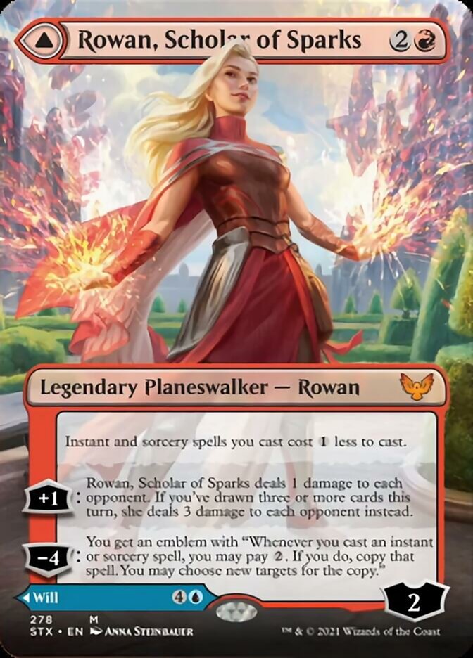 Rowan, Scholar of Sparks // Will, Scholar of Frost (Borderless) [Strixhaven: School of Mages] | GrognardGamesBatavia