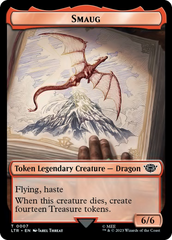 Smaug // Food (0022) Double-Sided Token (Surge Foil) [The Lord of the Rings: Tales of Middle-Earth Tokens] | GrognardGamesBatavia