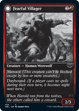 Fearful Villager // Fearsome Werewolf [Innistrad: Double Feature] | GrognardGamesBatavia