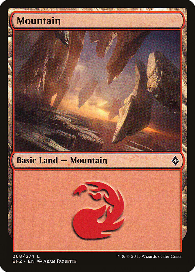 Mountain (268a) [Battle for Zendikar] | GrognardGamesBatavia