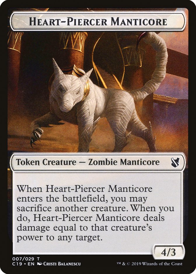 Heart-Piercer Manticore Token [Commander 2019 Tokens] | GrognardGamesBatavia