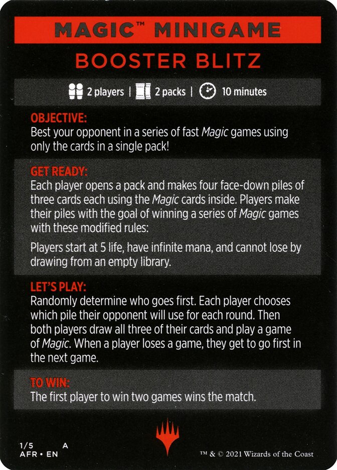 Booster Blitz (Magic Minigame) [Dungeons & Dragons: Adventures in the Forgotten Realms Minigame] | GrognardGamesBatavia