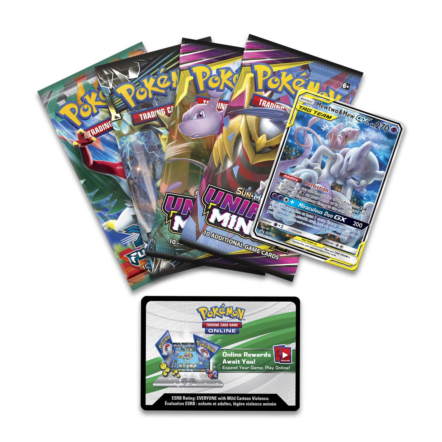 Sun & Moon: Unified Minds - Power Partnership Tin (Mewtwo & Mew GX) | GrognardGamesBatavia