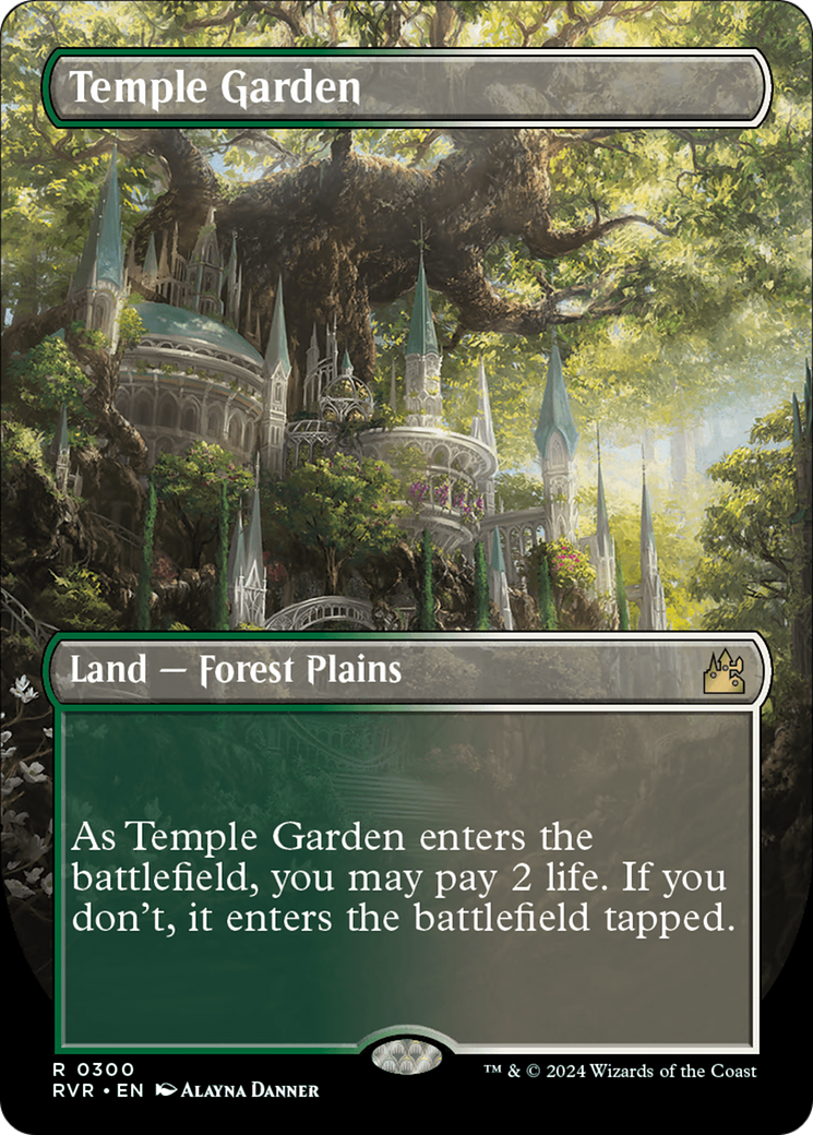 Temple Garden (Borderless) [Ravnica Remastered] | GrognardGamesBatavia