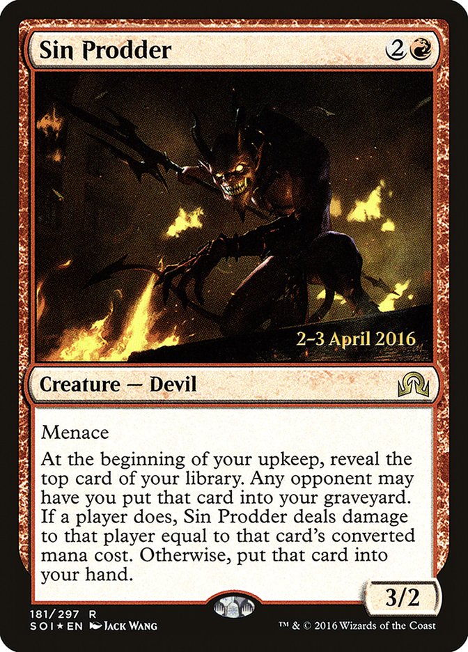 Sin Prodder [Shadows over Innistrad Prerelease Promos] | GrognardGamesBatavia