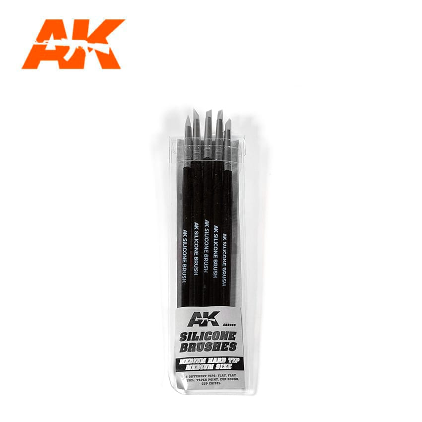 AK interactive Silicone Brushes Medium Hard Tip | GrognardGamesBatavia