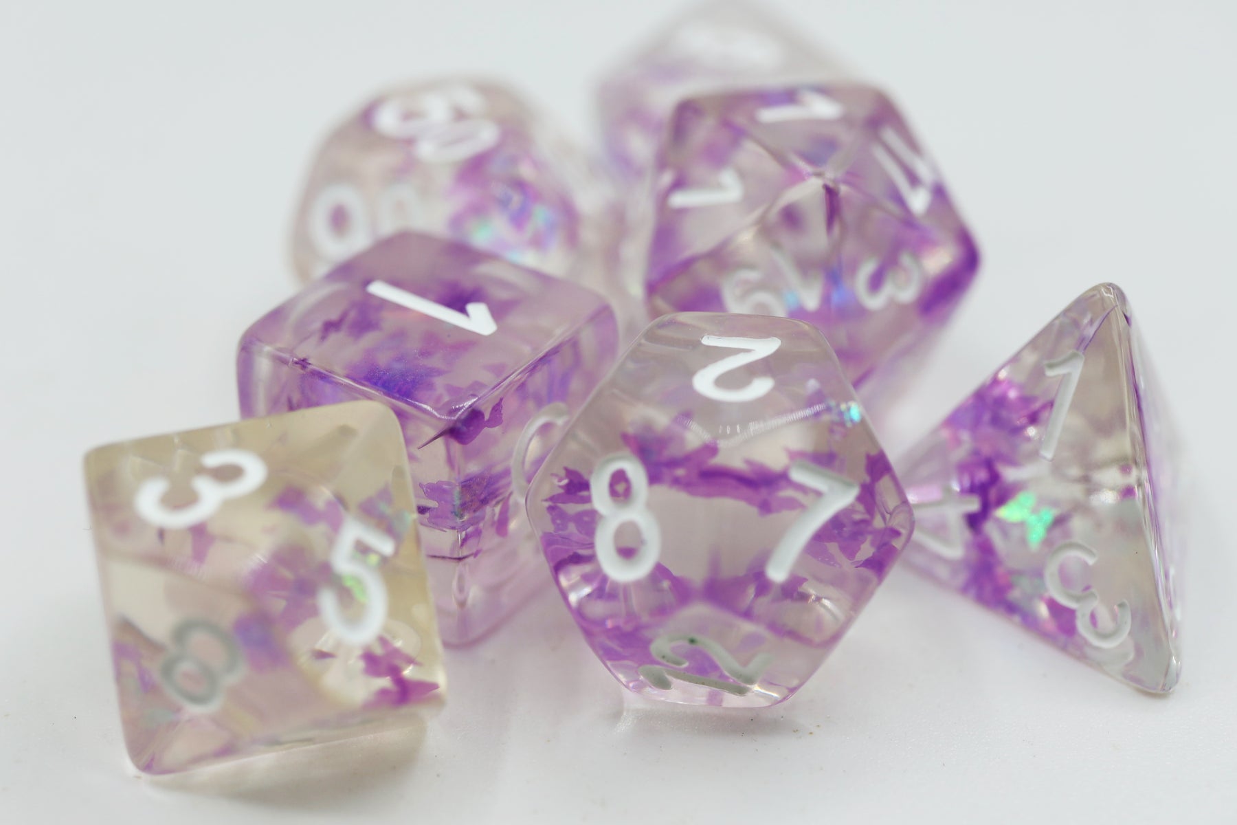 BUTTERFLY KISS - PURPLE RPG DICE SET | GrognardGamesBatavia