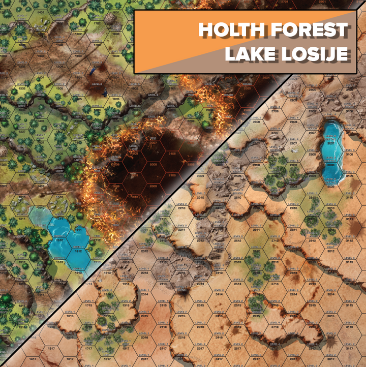 Battletech Map CAT35800G Battle of Tukayyid Premium Mat: Holth Forest/Lake Losiije | GrognardGamesBatavia