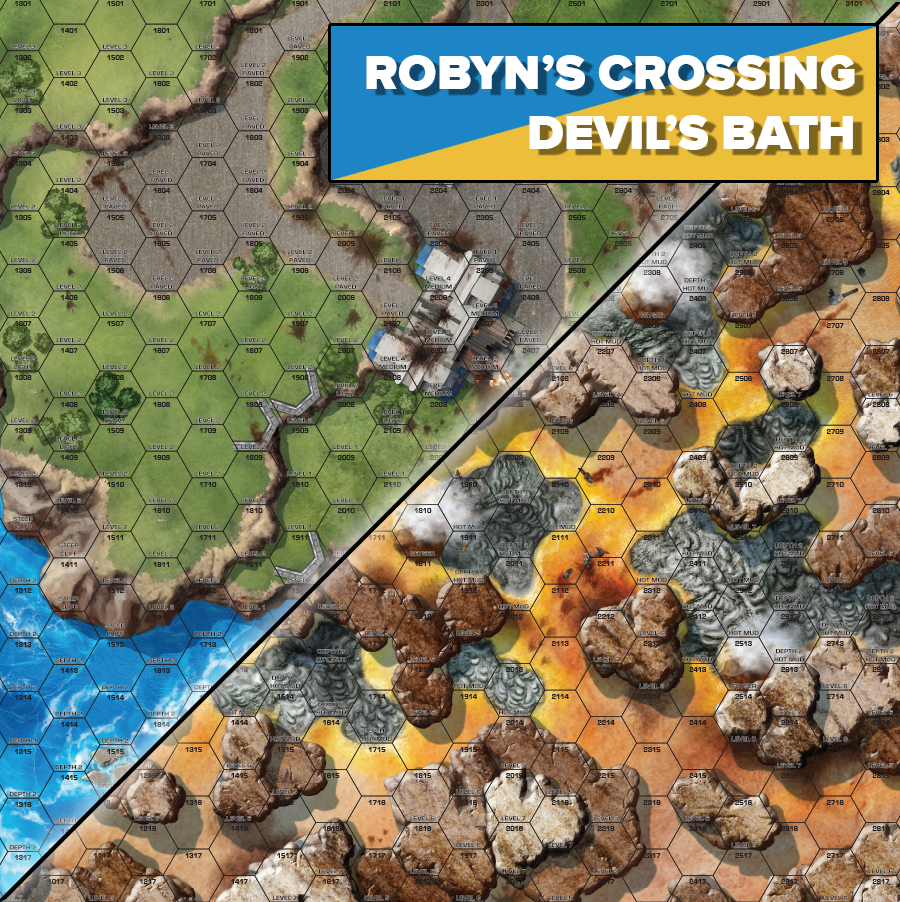 Battletech Map Battle of Tukayyid Premium Mat: CAT35800H Robyn's Crossing/Devil's Bath | GrognardGamesBatavia