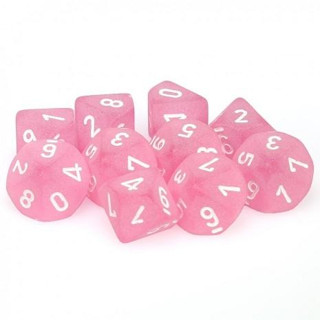 CHX27264 Frosted Pink/White - 10 D10 | GrognardGamesBatavia