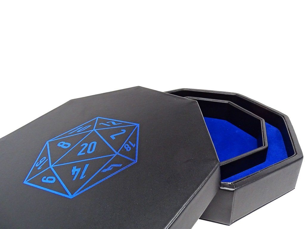 D20 Design Dice Tray With Dice Staging Area and Lid | GrognardGamesBatavia