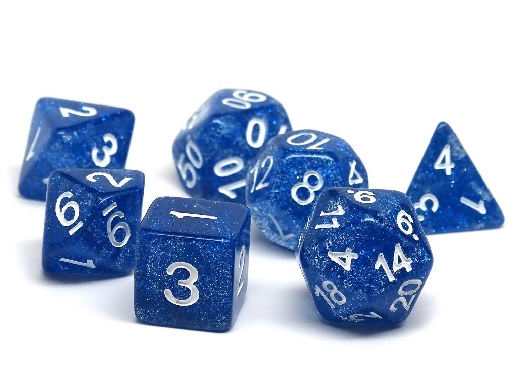 Easy Roller Dice: Royal Blue Galaxy 7pc Dice Set | GrognardGamesBatavia