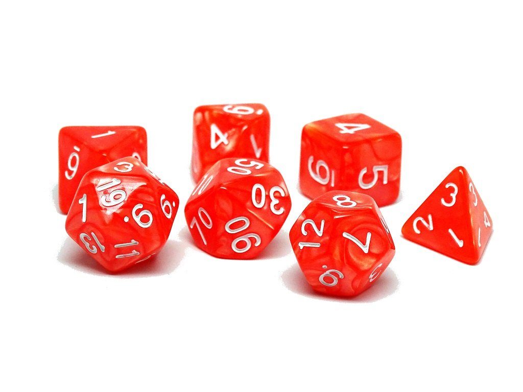 Easy Roller Dice: Strawberry Swirl 7pc Dice Set | GrognardGamesBatavia