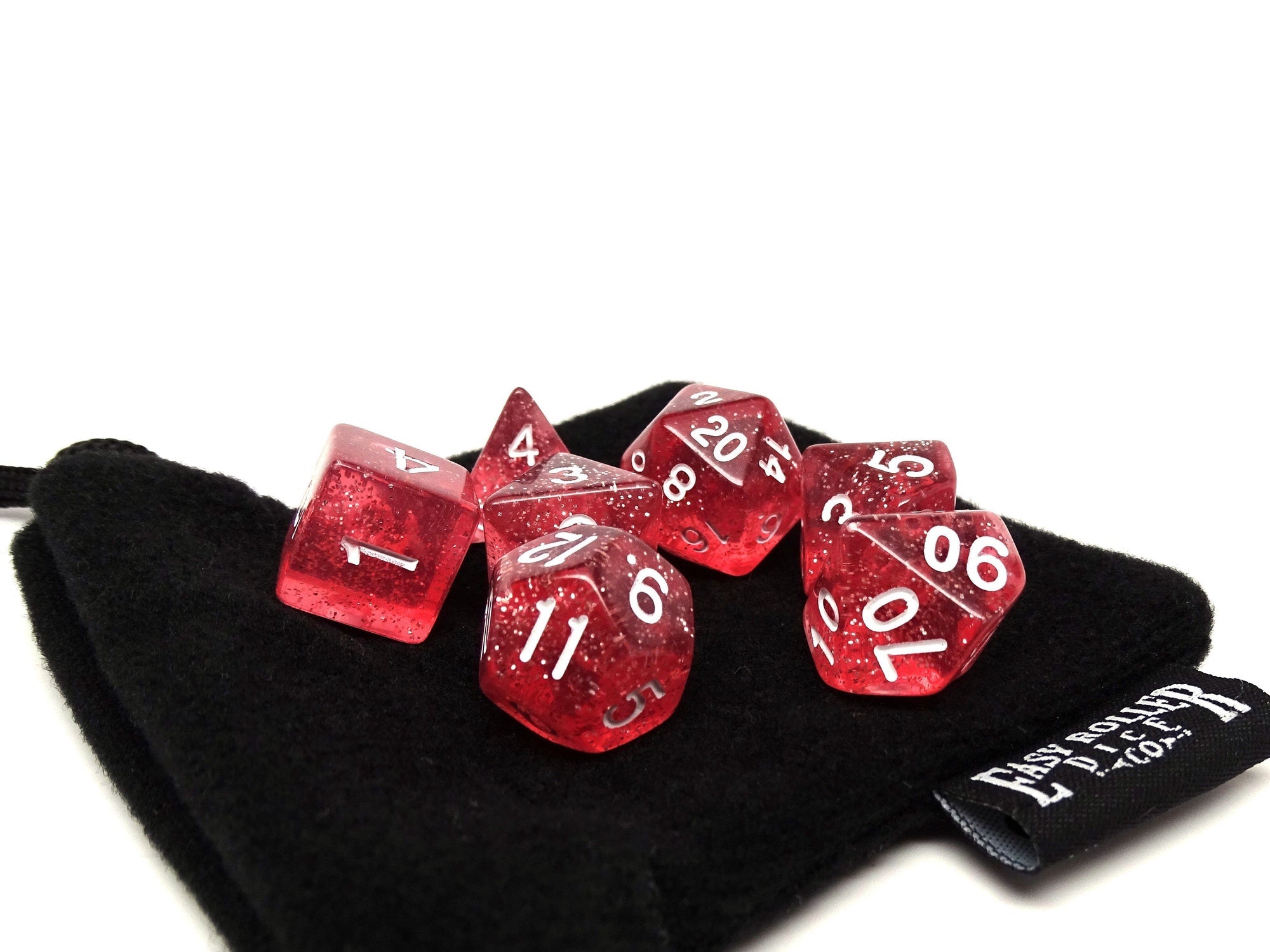 Easy Roller Dice: Pink Sparkle 7pc Dice Set | GrognardGamesBatavia