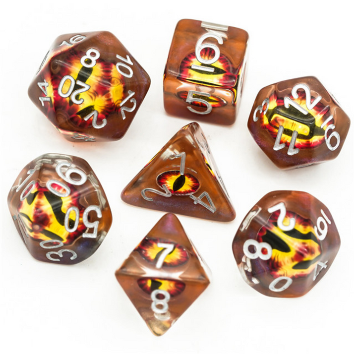 FIRE DEMON EYE RPG DICE SET | GrognardGamesBatavia