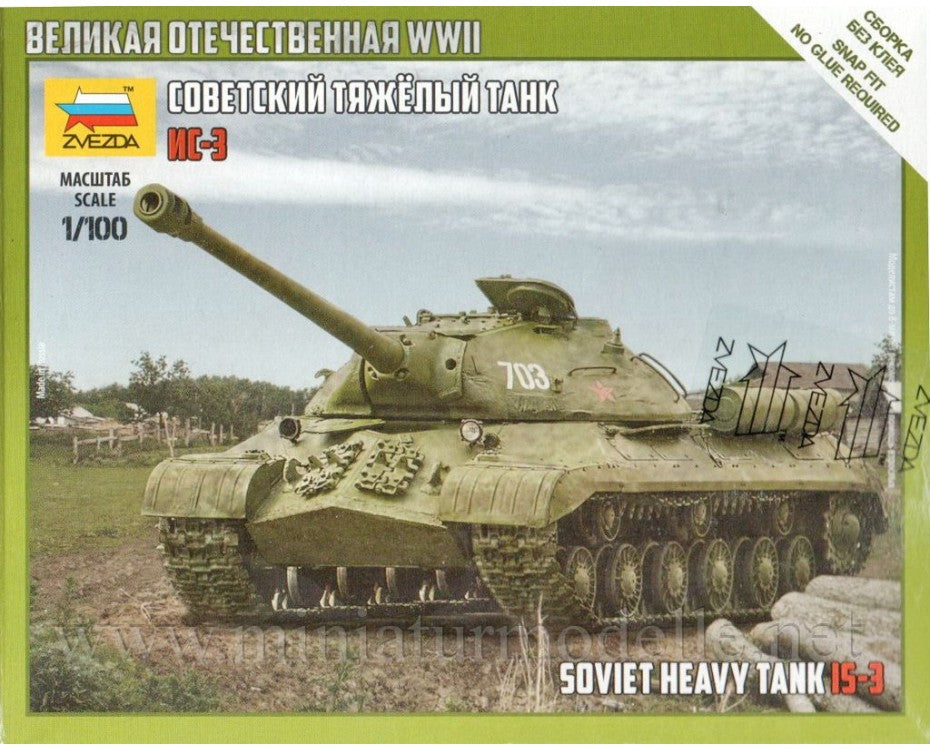 Zvezda 1/100 IS-3 Soviet Heavy Tank | GrognardGamesBatavia