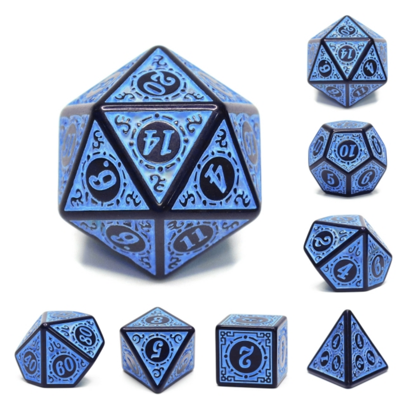 MAGIC FLAME - BLUE RPG DICE SET | GrognardGamesBatavia