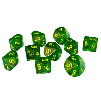 CHX27365 Borealis Maple Green/Yellow - Set of 10 D10 | GrognardGamesBatavia