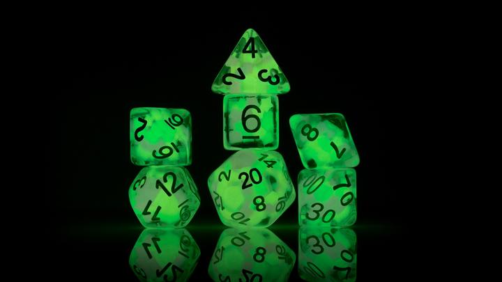 Sirius Melon Ball Glow Worm 7 Dice-set | GrognardGamesBatavia