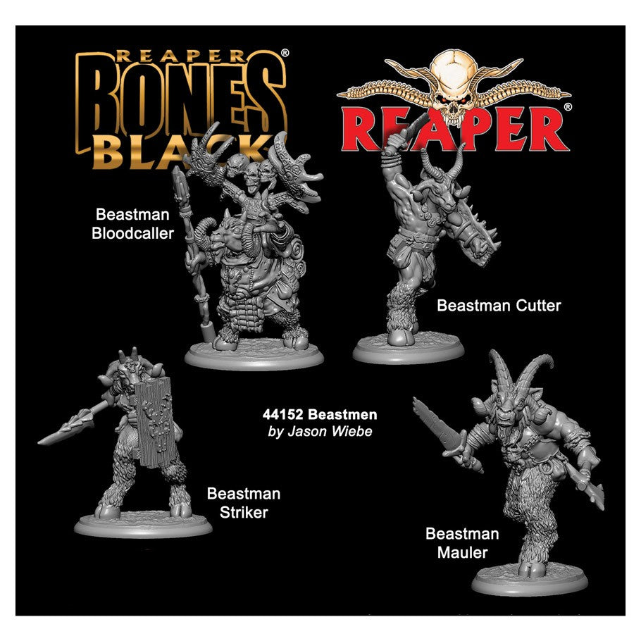 Reaper Bones Black 44152 Beastmen (4) | GrognardGamesBatavia