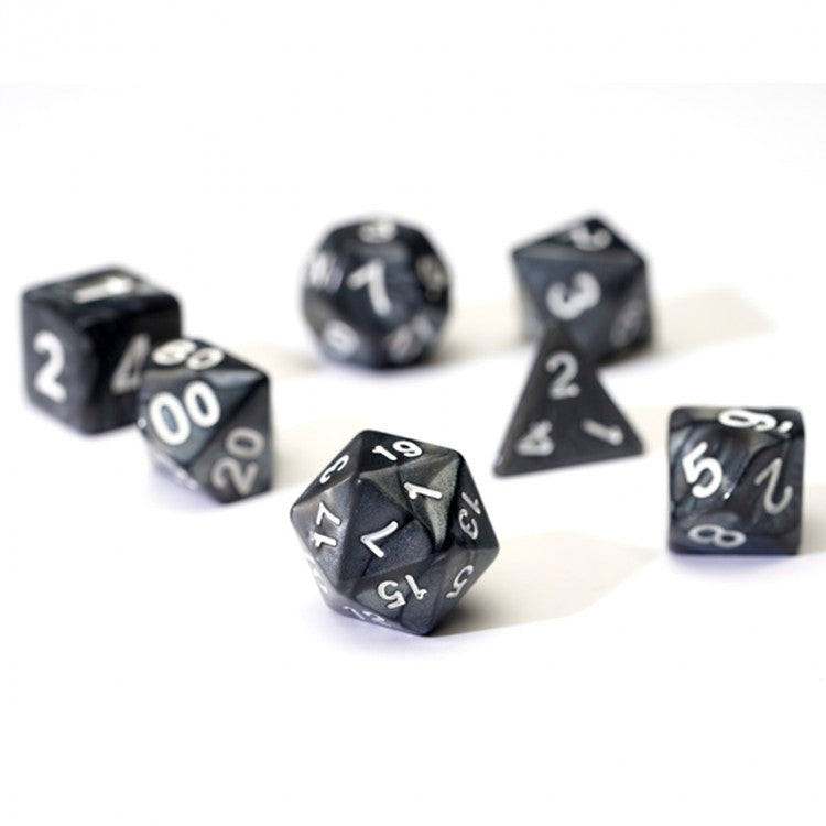 Sirius Pearl Charcoal Grey 7 Dice-set | GrognardGamesBatavia