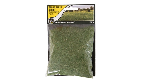 Woodland Scenics Static Grass 7mm Medium Green | GrognardGamesBatavia