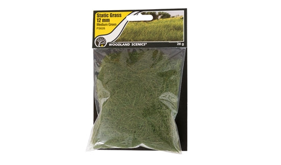 Woodland Scenics Static Grass 12mm Medium Green | GrognardGamesBatavia