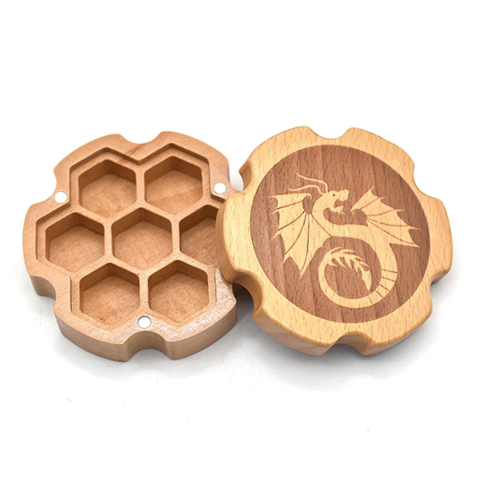 Beech Wood Dice Box Hexagonal | GrognardGamesBatavia