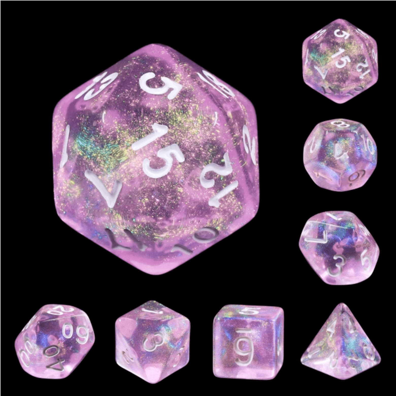 Foam Brain Games - Violet Sparkle RPG Dice Set | GrognardGamesBatavia