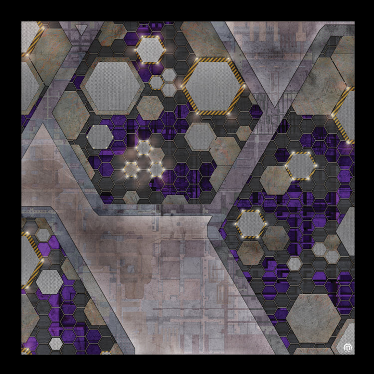 Mats by Mars: Quinfinity Amethyst Tabletop Wargaming Play Mat 36"x36" (Crisis Protocol Overlay) | GrognardGamesBatavia