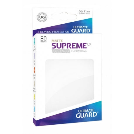 Ultimate Guard Supreme Matte Sleeves 80ct white | GrognardGamesBatavia