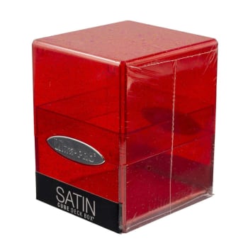 Deck Box Satin Cube: Glitter Red UP | GrognardGamesBatavia