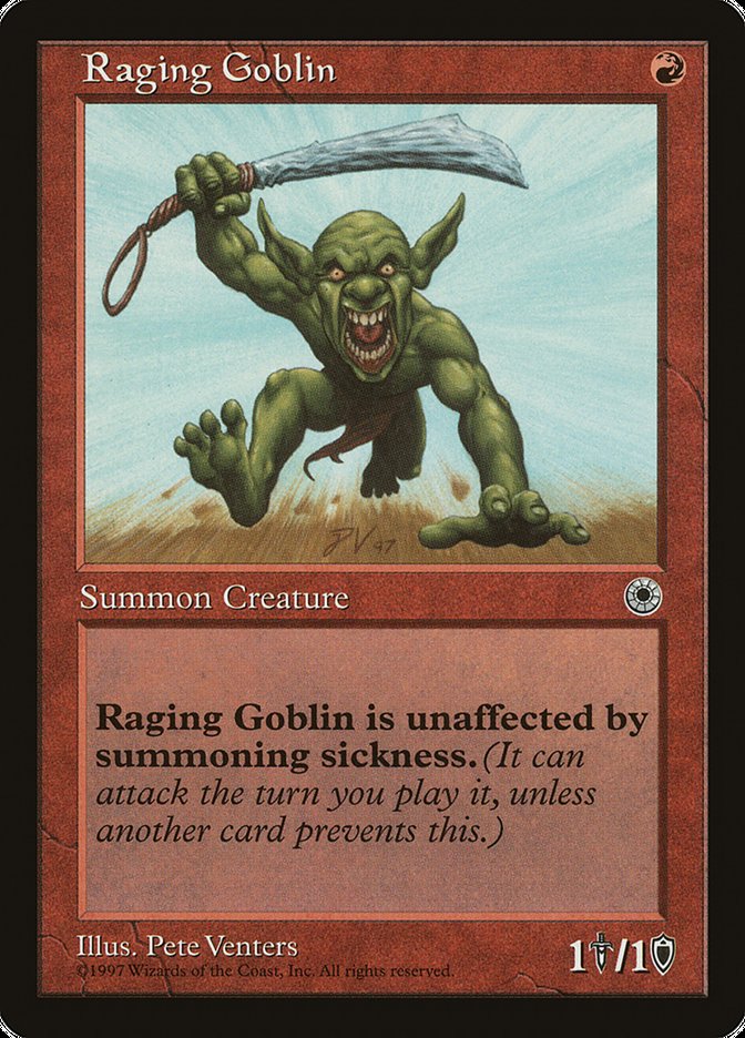 Raging Goblin (No Flavor Text) [Portal] | GrognardGamesBatavia