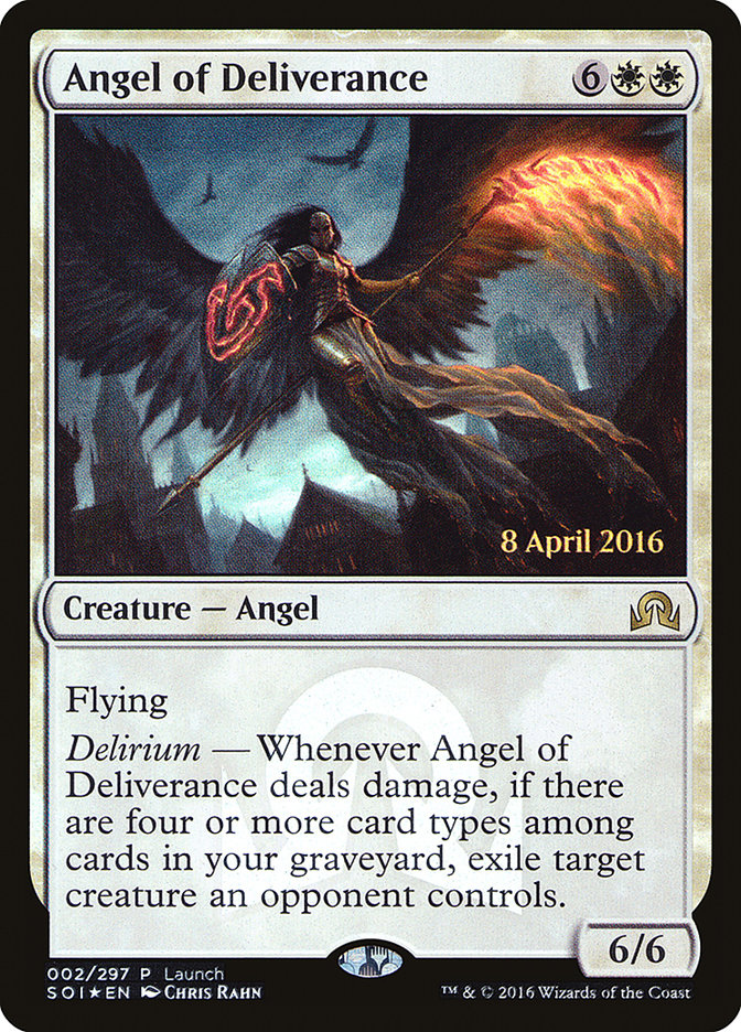 Angel of Deliverance (Prerelease) [Shadows over Innistrad Promos] | GrognardGamesBatavia