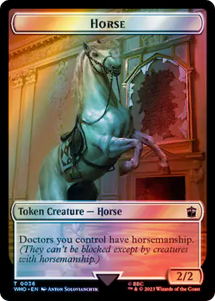 Horse // Alien Salamander Double-Sided Token (Surge Foil) [Doctor Who Tokens] | GrognardGamesBatavia