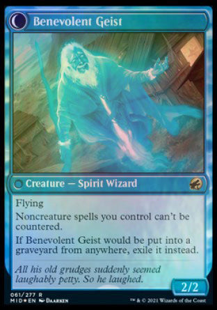 Malevolent Hermit // Benevolent Geist [Innistrad: Midnight Hunt Prerelease Promos] | GrognardGamesBatavia